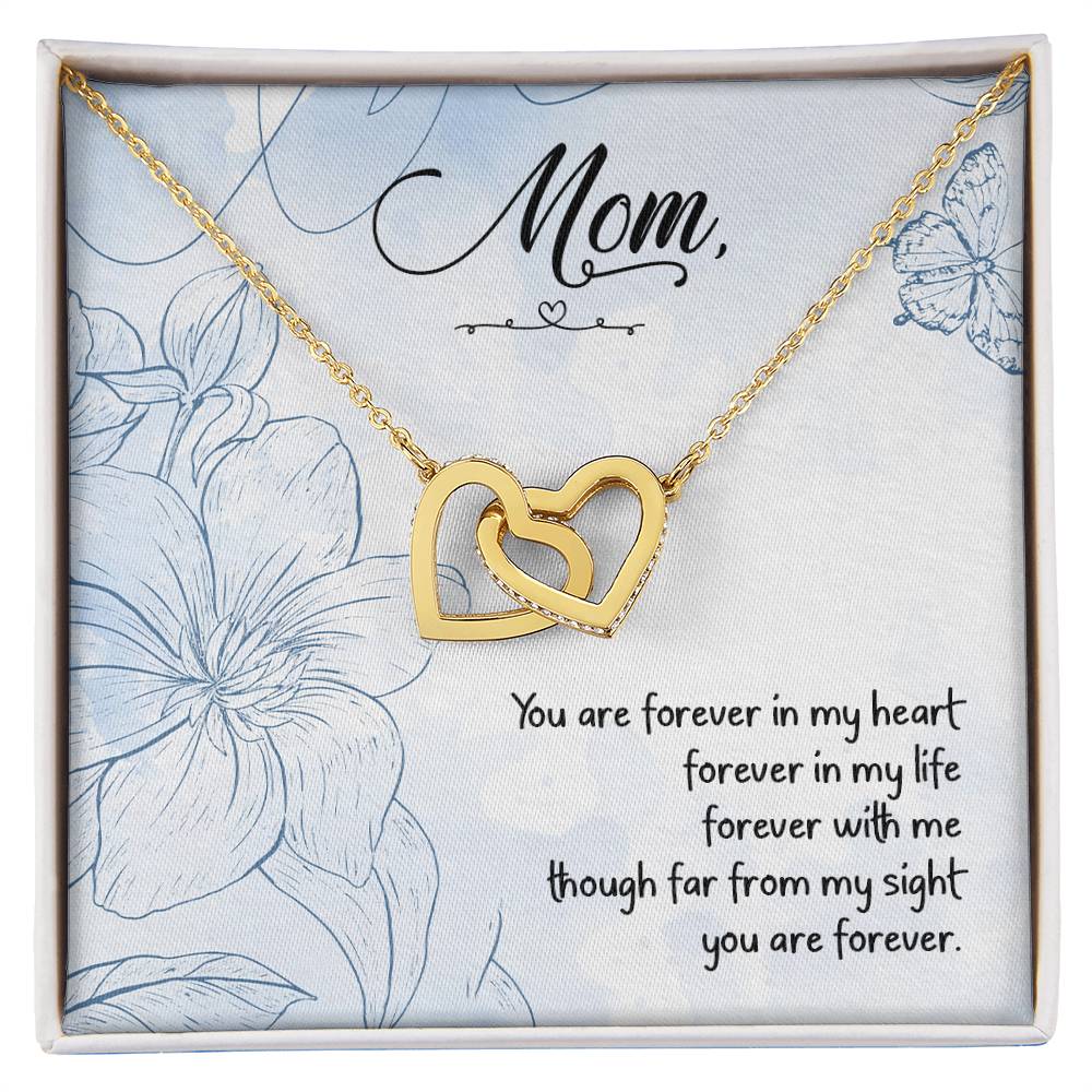 Remember Mom | Forever in My Heart | Interlocking Heart Necklace