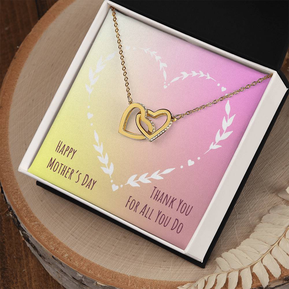 To Mom | Happy Mother's Day | Interlocking Heart Necklace