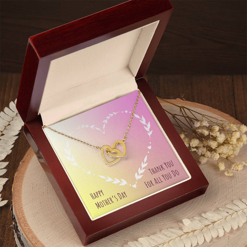 To Mom | Happy Mother's Day | Interlocking Heart Necklace