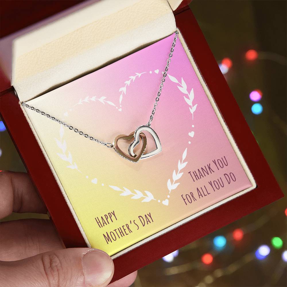To Mom | Happy Mother's Day | Interlocking Heart Necklace