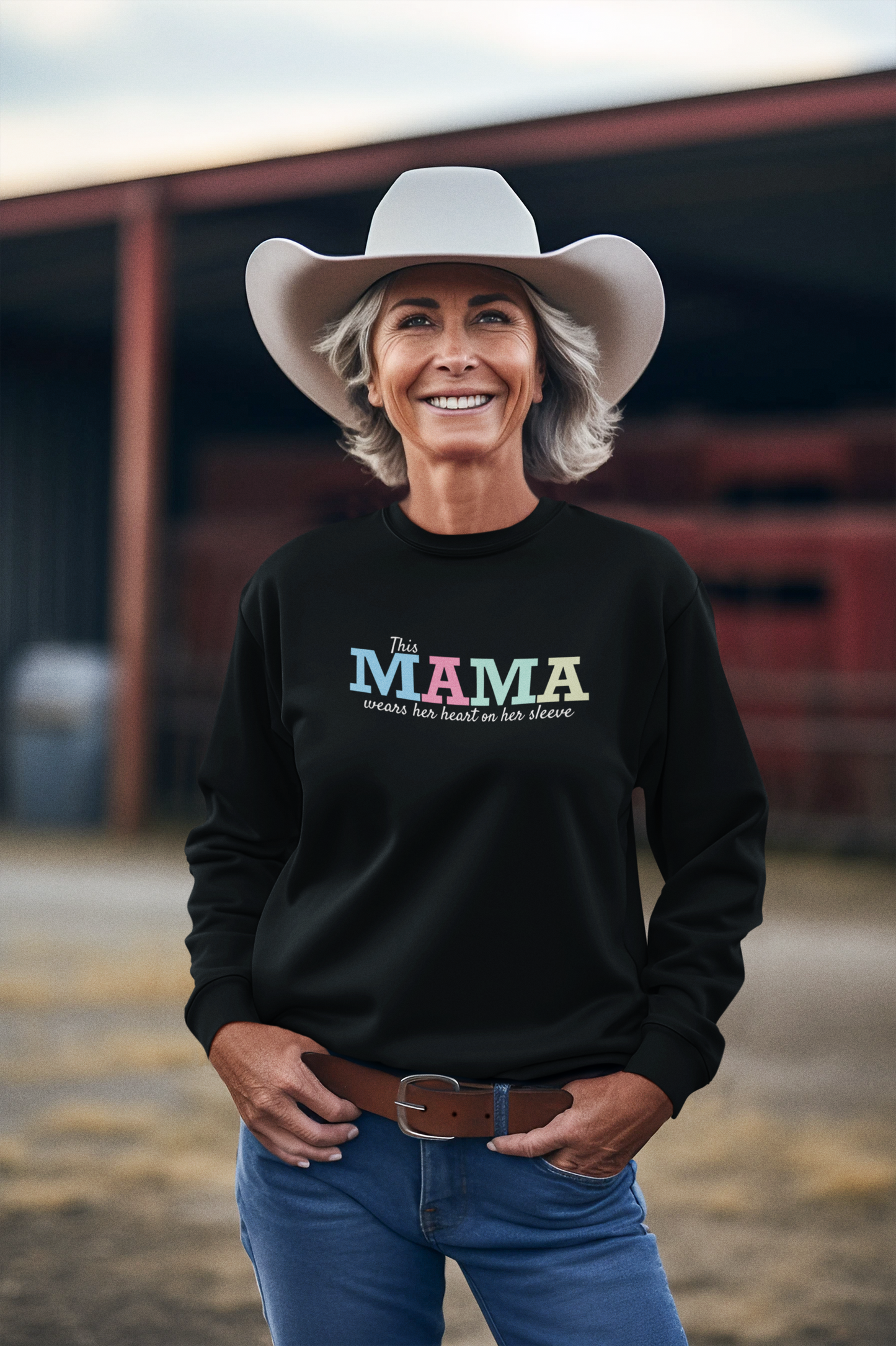 MAMA Sweatshirt | Personalized Name + Heart on Sleeve