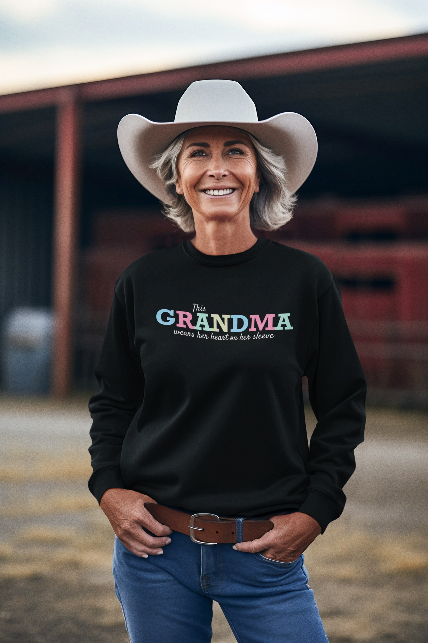 GRANDMA Sweatshirt | Personalized Names + Heart on Sleeve