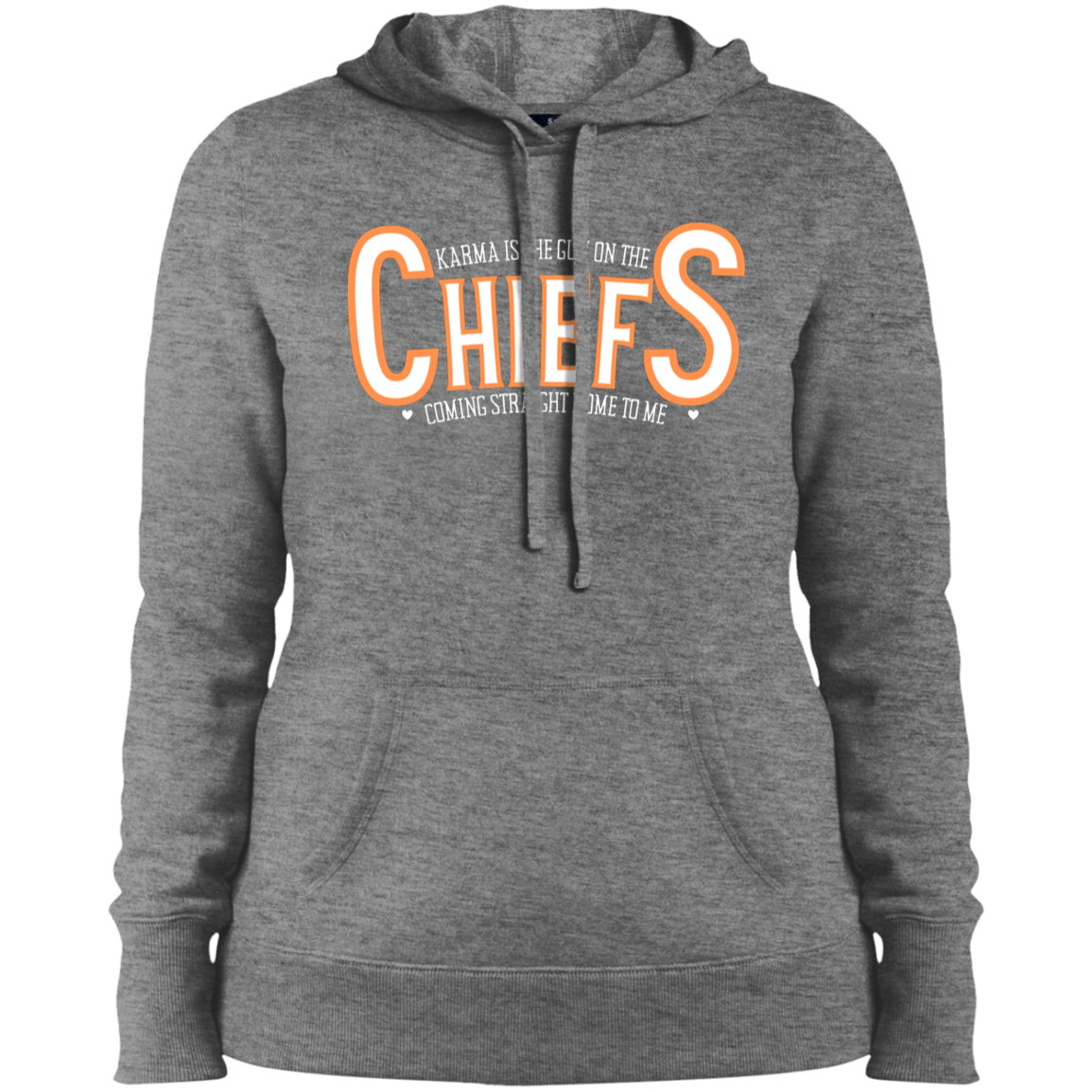 Swifty Karma Kelce Football Love | Jersey # On Back | Ladies' Pullover Hooded Sweatshirt