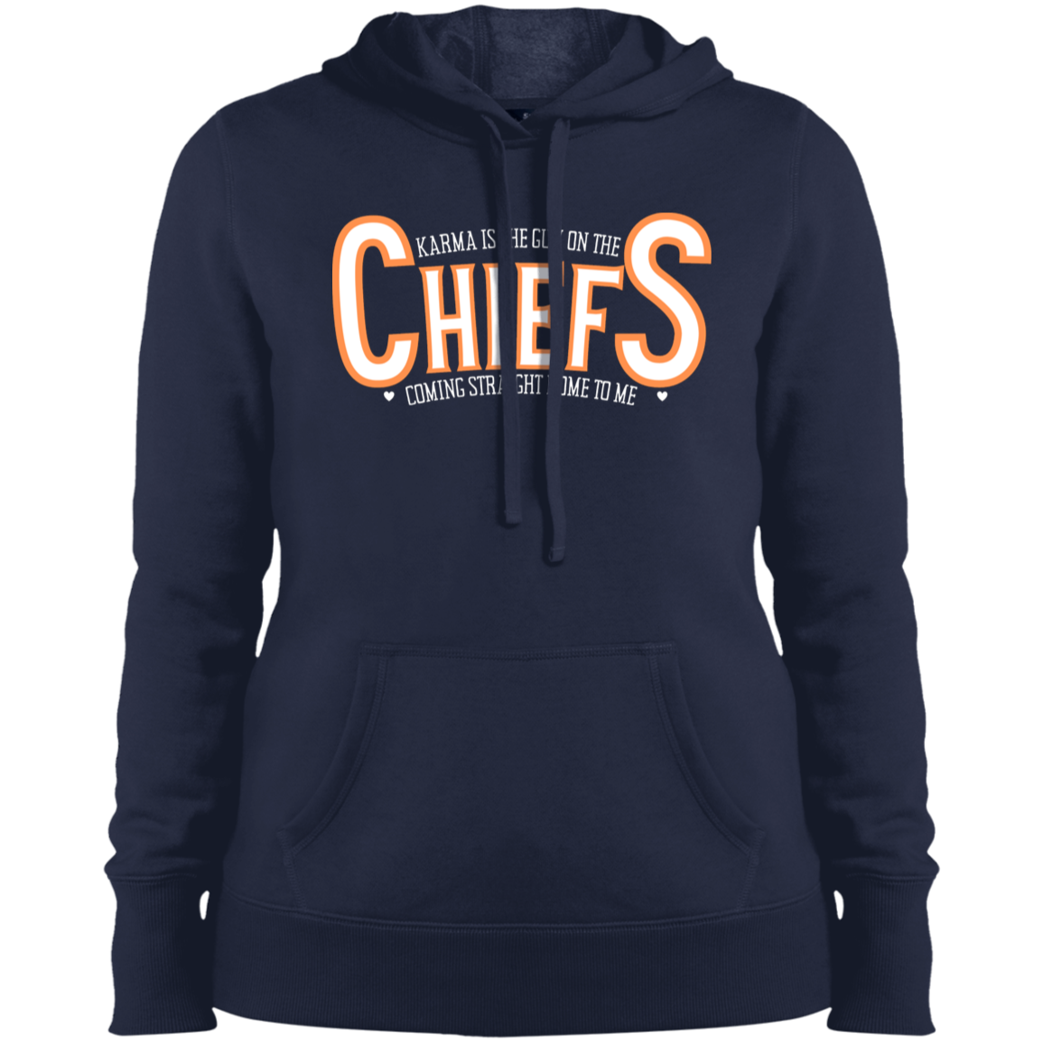 Swifty Karma Kelce Football Love | Jersey # On Back | Ladies' Pullover Hooded Sweatshirt