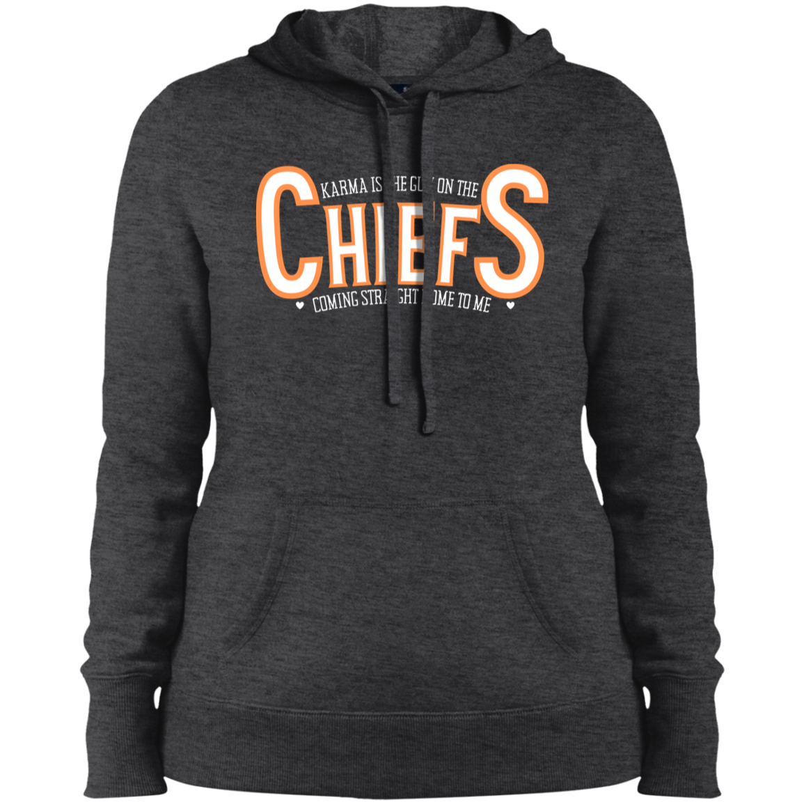 Swifty Karma Kelce Football Love | Jersey # On Back | Ladies' Pullover Hooded Sweatshirt