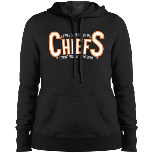 Swifty Karma Kelce Football Love | Jersey # On Back | Ladies' Pullover Hooded Sweatshirt