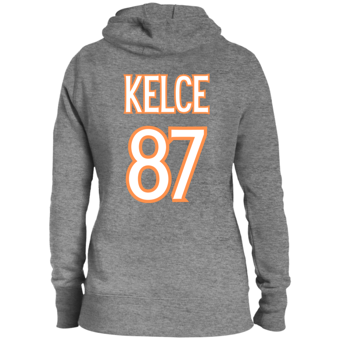 Swifty Karma Kelce Football Love | Jersey # On Back | Ladies' Pullover Hooded Sweatshirt