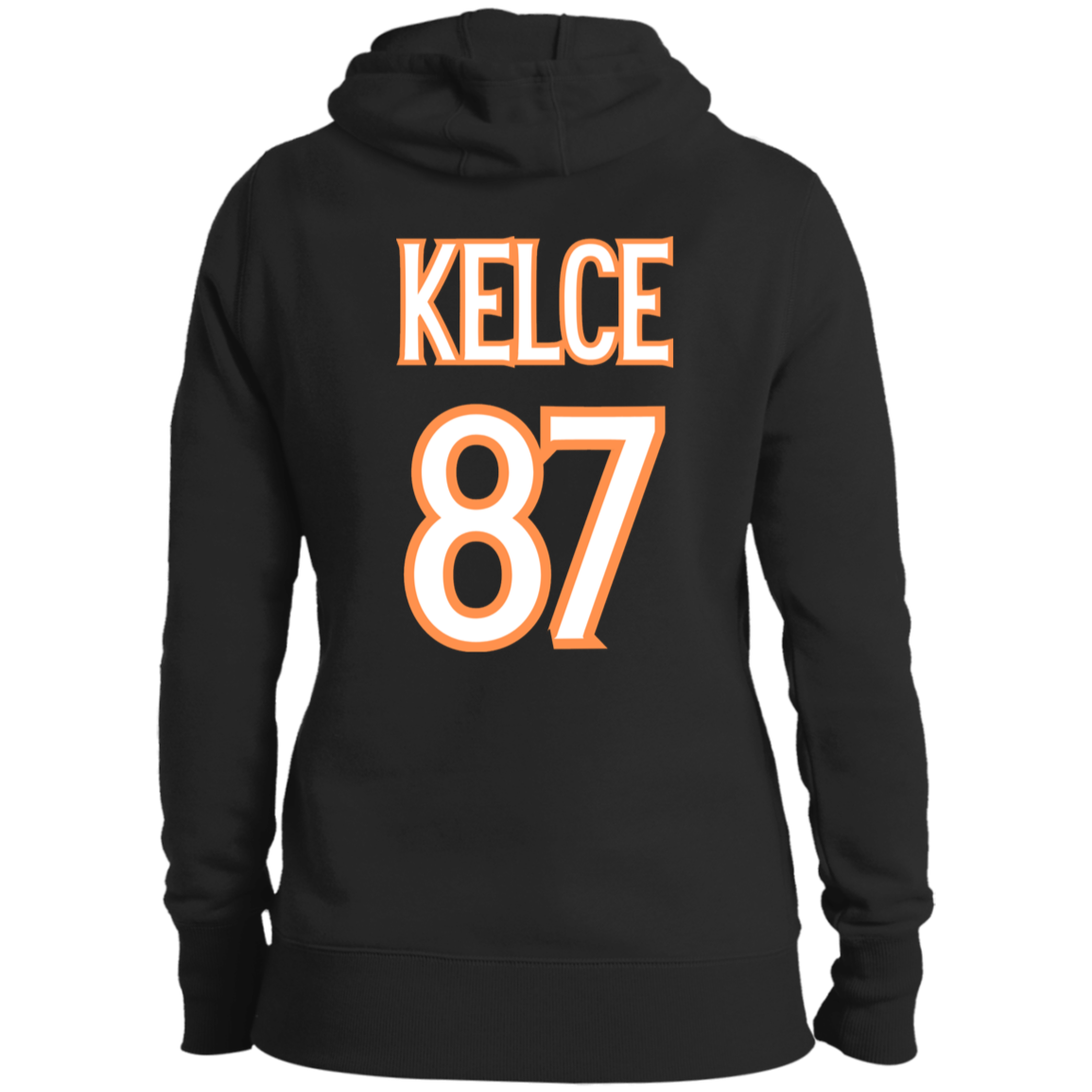 Swifty Karma Kelce Football Love | Jersey # On Back | Ladies' Pullover Hooded Sweatshirt