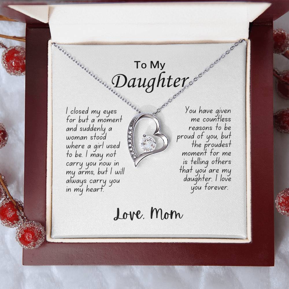 To My Daughter | Forever Love Necklace | I Will Carry You | From Mom