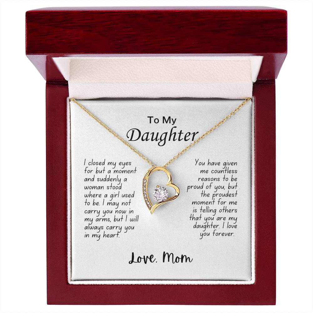 To My Daughter | Forever Love Necklace | I Will Carry You | From Mom