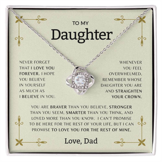 To My Daughter | Love Knot Necklace | Straighten Your Crown | From Dad