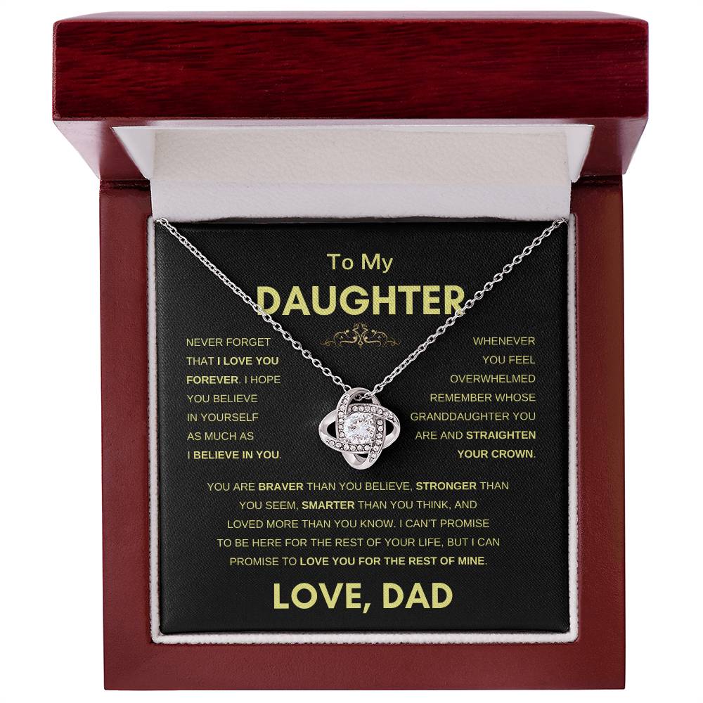 To Daughter | From Dad | Straighten your Crown | Love Knot Necklace