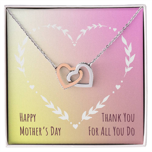 To Mom | Happy Mother's Day | Interlocking Heart Necklace