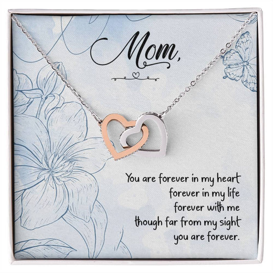 Remember Mom | Forever in My Heart | Interlocking Heart Necklace