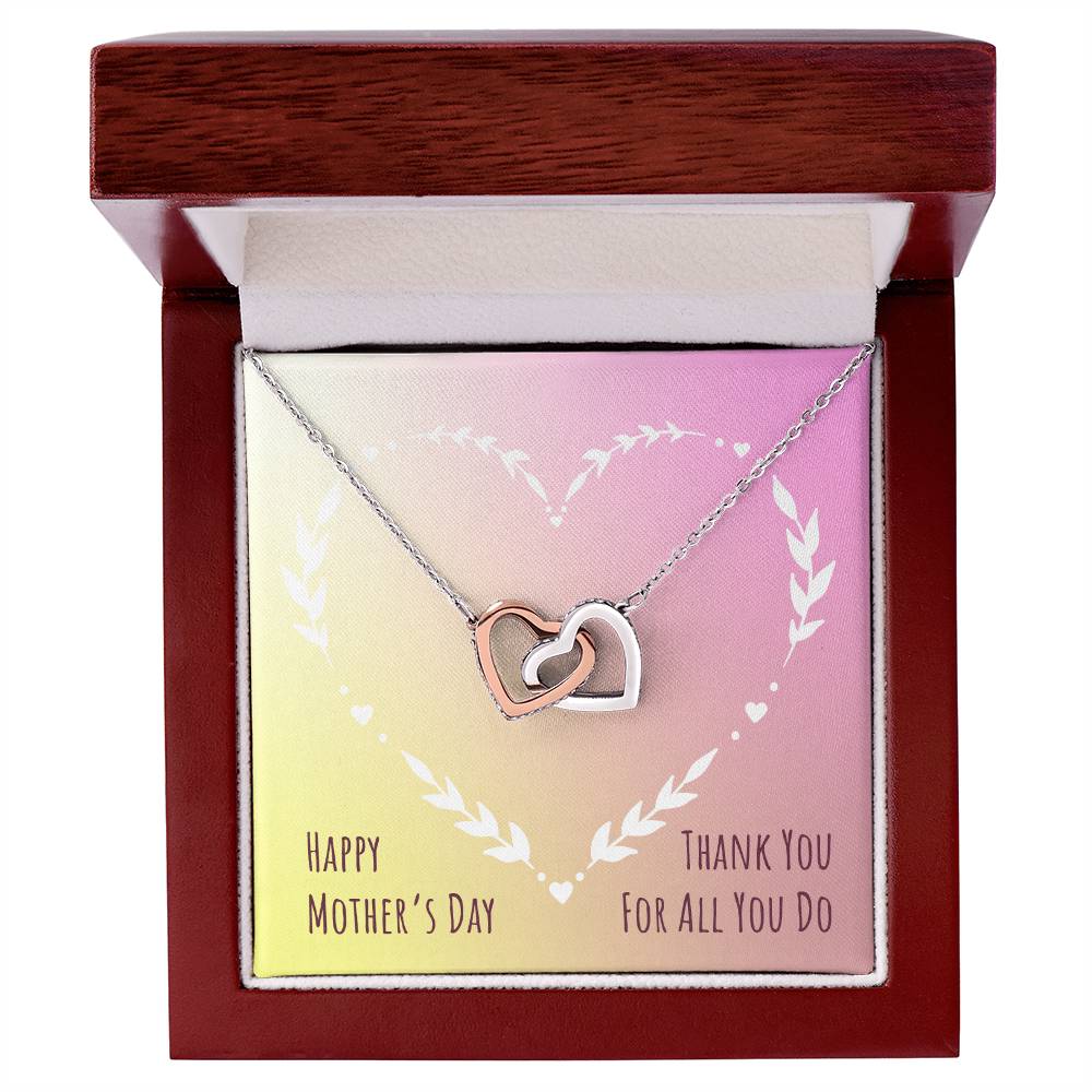 To Mom | Happy Mother's Day | Interlocking Heart Necklace