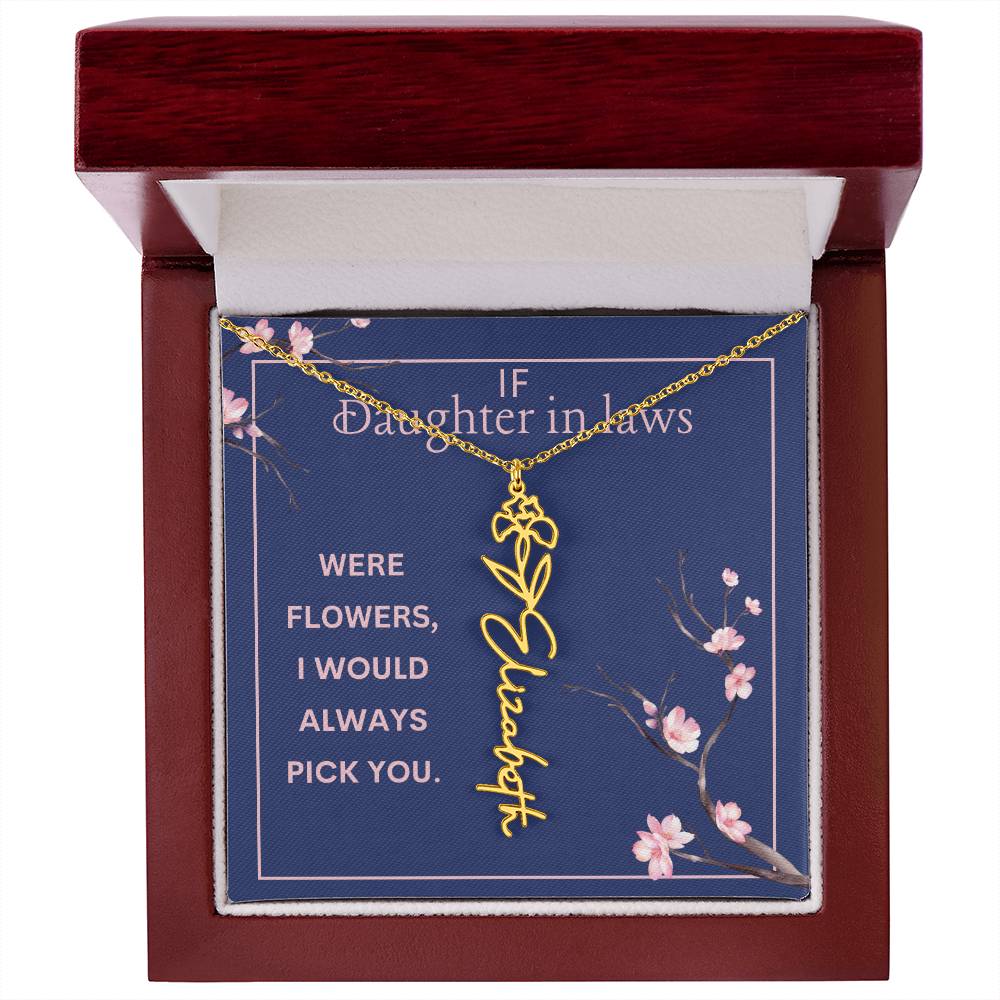 Birthmonth Flower Name Necklace | To Daughter In Law