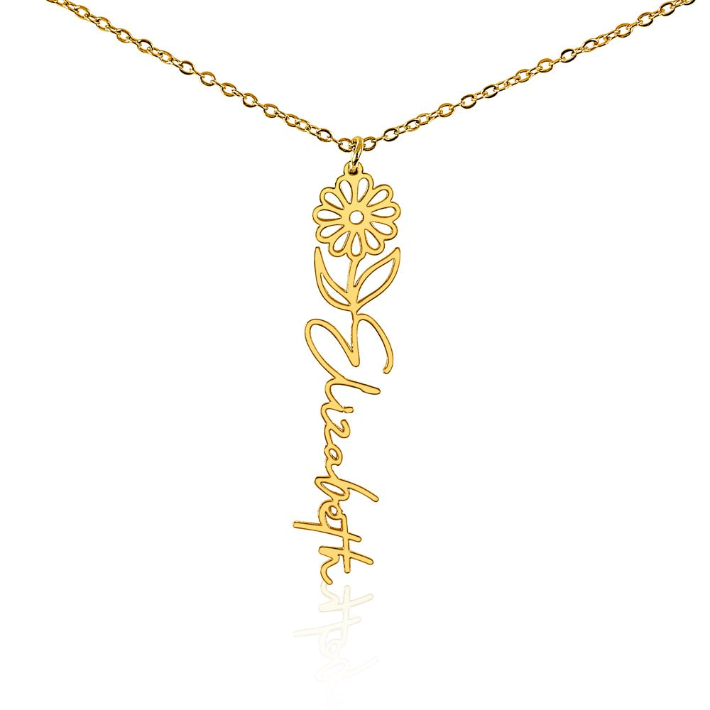 Birthmonth Flower Name Necklace | To Daughter In Law