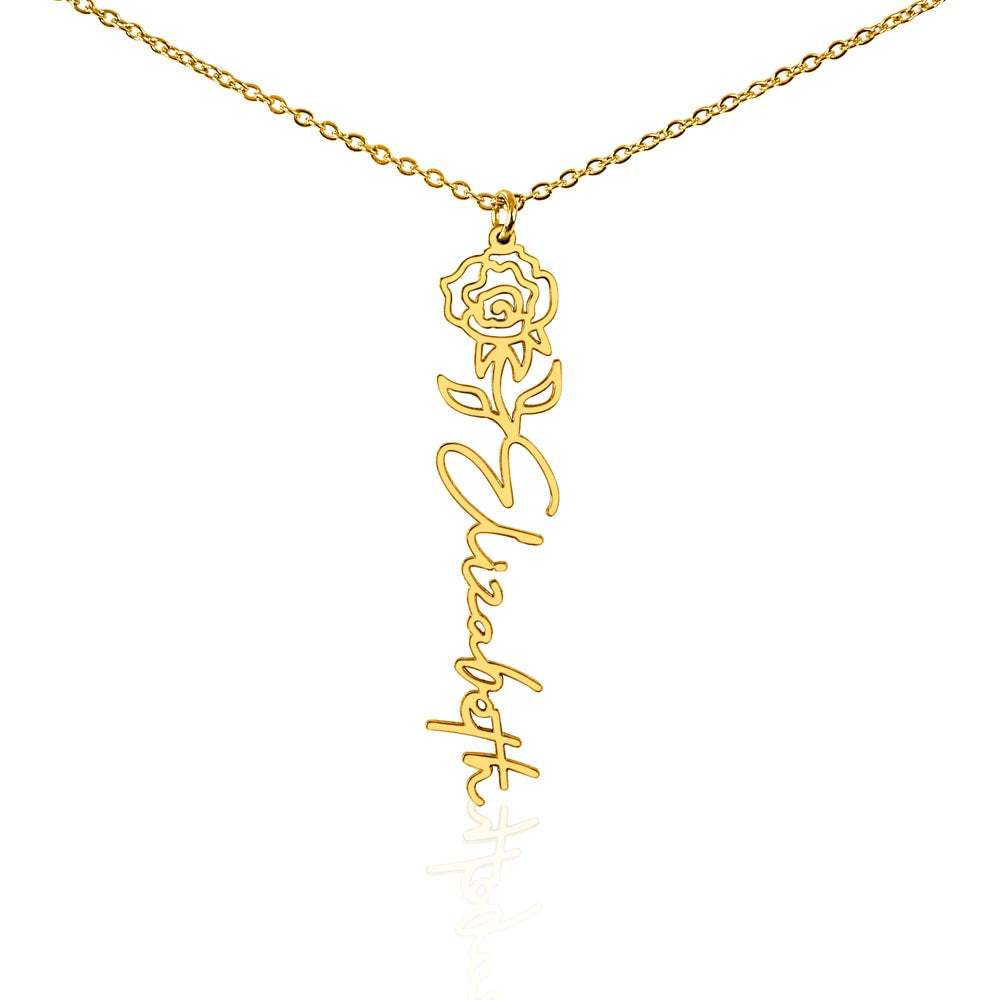 Birthmonth Flower Name Necklace | To Daughter In Law