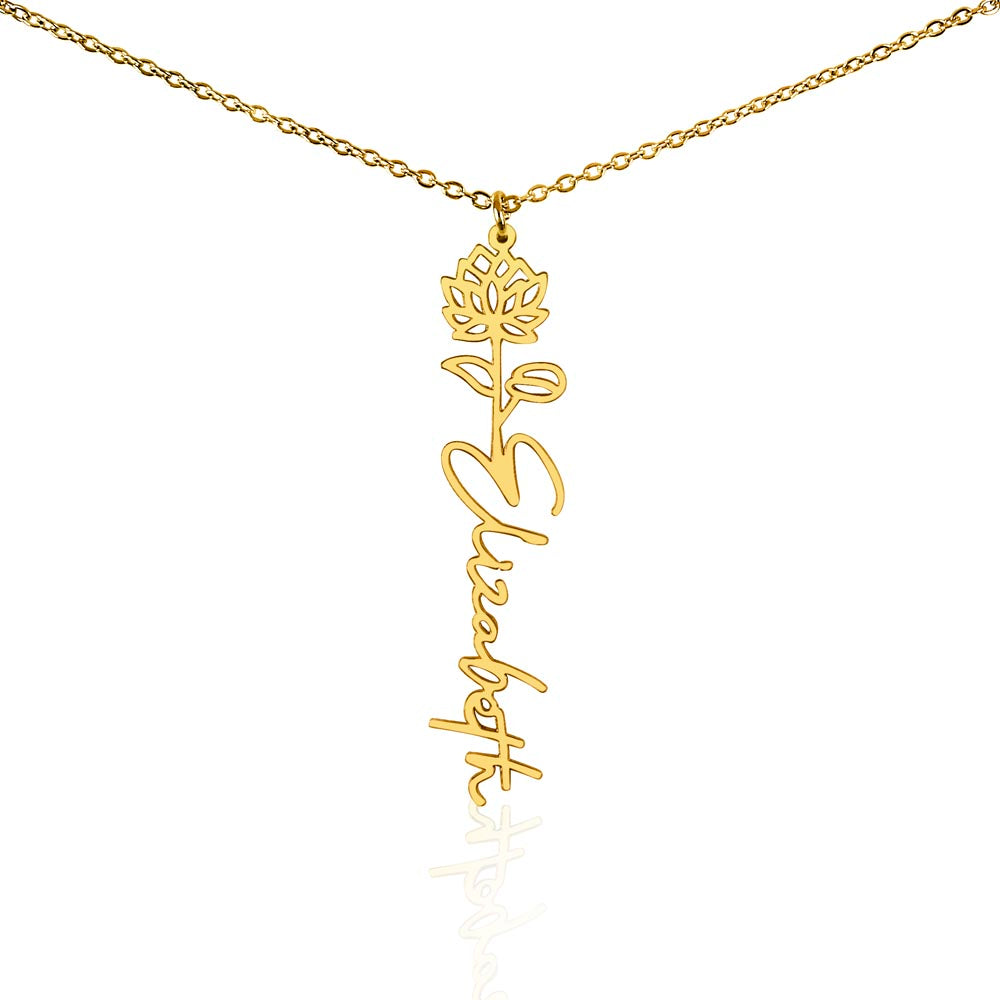 Birthmonth Flower Name Necklace | To Daughter In Law