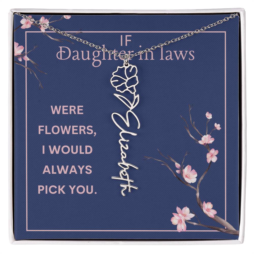 Birthmonth Flower Name Necklace | To Daughter In Law