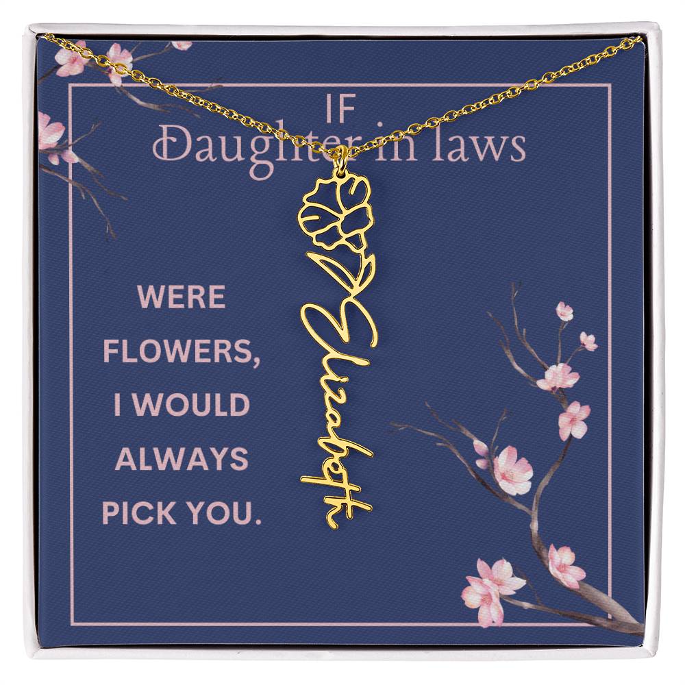 Birthmonth Flower Name Necklace | To Daughter In Law