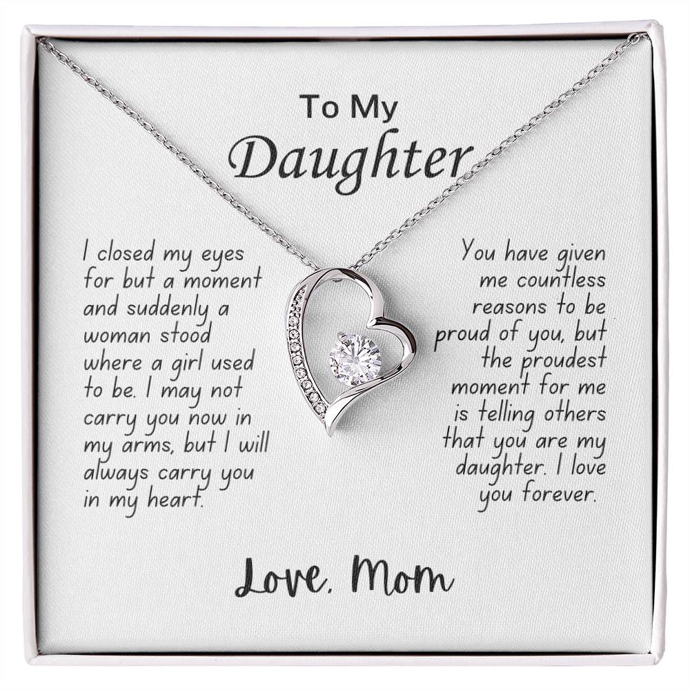 To My Daughter | Forever Love Necklace | I Will Carry You | From Mom