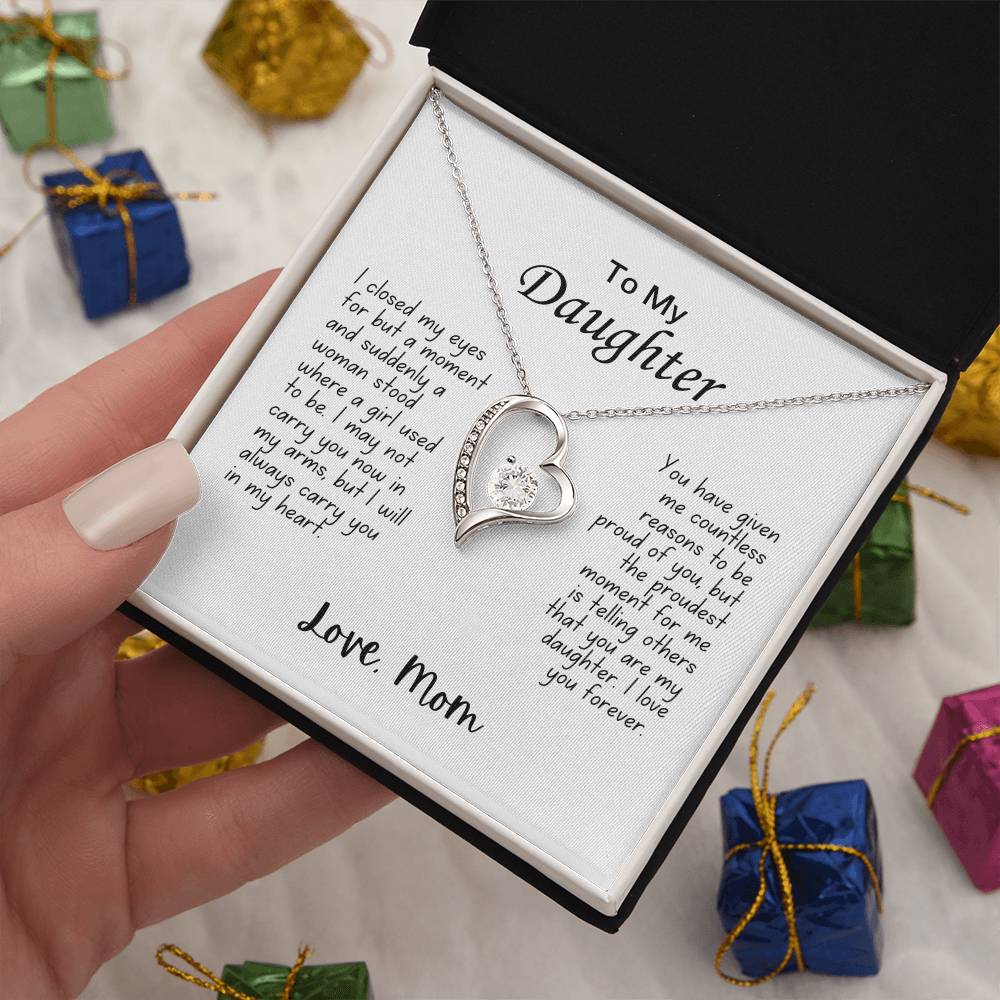 To My Daughter | Forever Love Necklace | I Will Carry You | From Mom