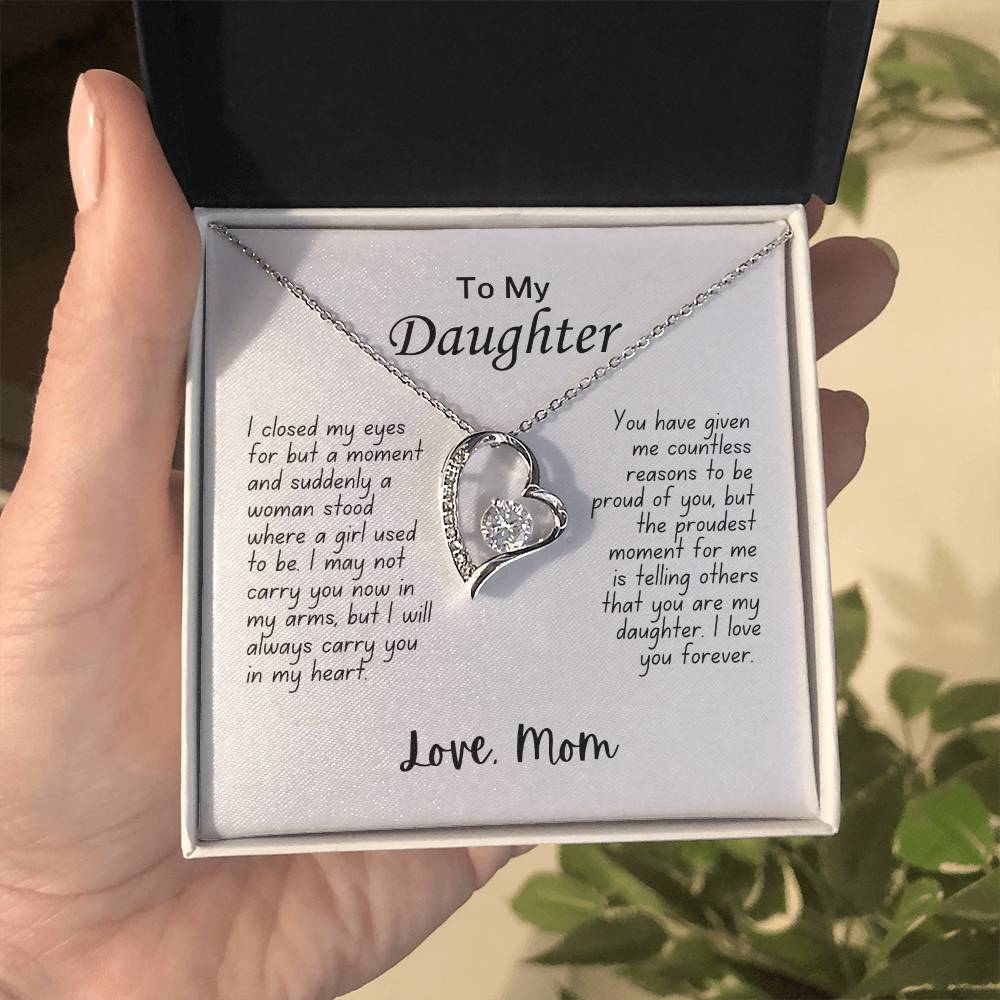 To My Daughter | Forever Love Necklace | I Will Carry You | From Mom