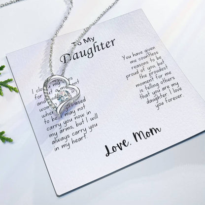 To My Daughter | Forever Love Necklace | I Will Carry You | From Mom