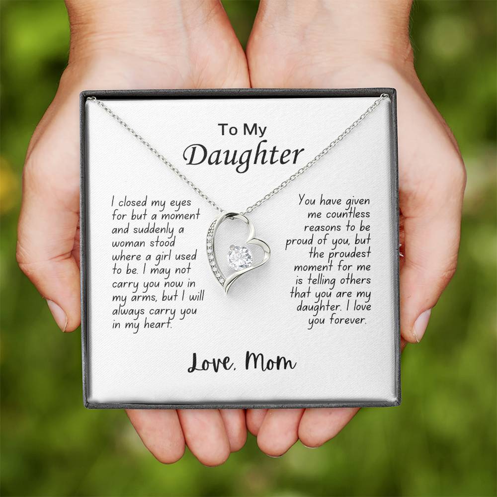 To My Daughter | Forever Love Necklace | I Will Carry You | From Mom