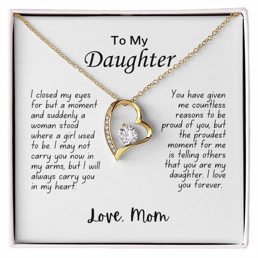 To My Daughter | Forever Love Necklace | I Will Carry You | From Mom