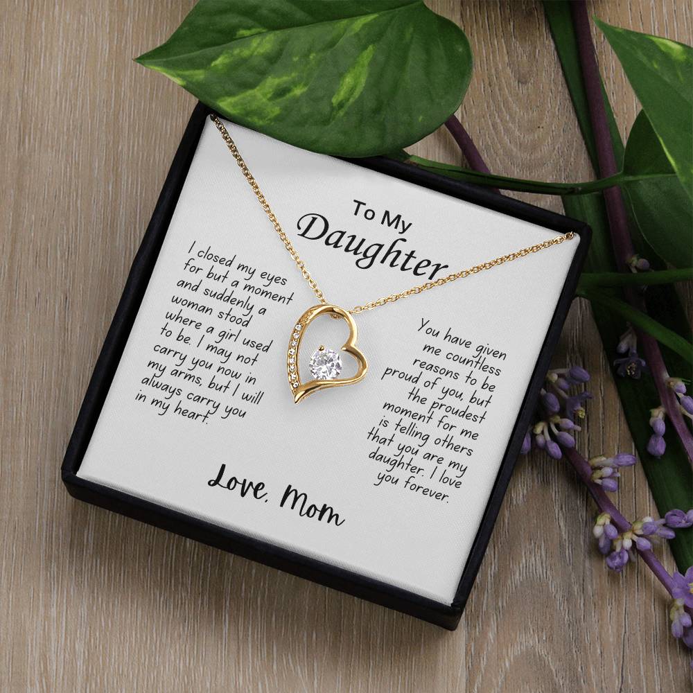 To My Daughter | Forever Love Necklace | I Will Carry You | From Mom