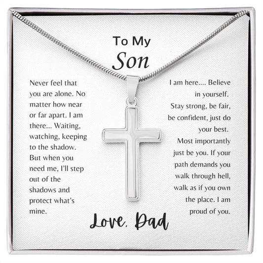 To My Son | Cross Necklace | I am Here | From Dad