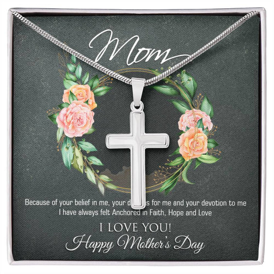 To Mom | Happy Mother's Day | Anchor in Faith | Cross Necklace