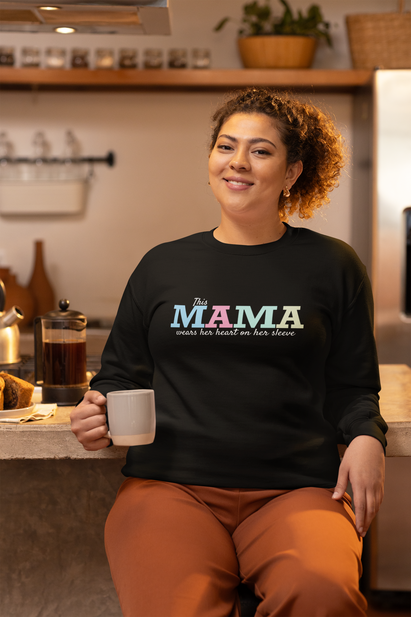 MAMA Sweatshirt | Personalized Name + Heart on Sleeve