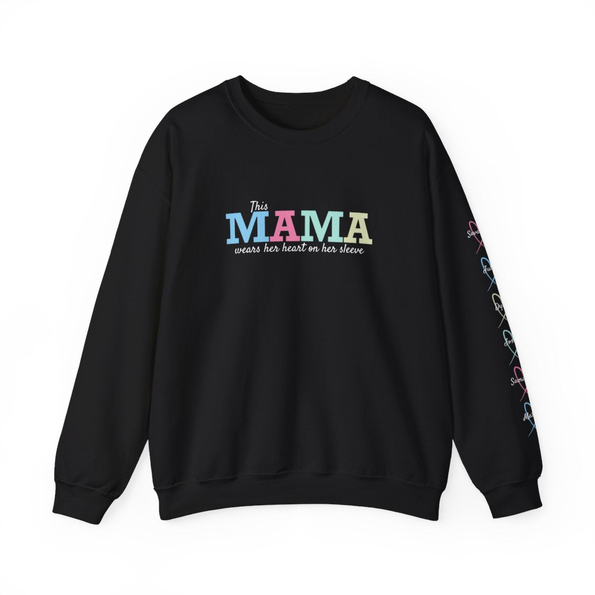 MAMA Sweatshirt | Personalized Name + Heart on Sleeve