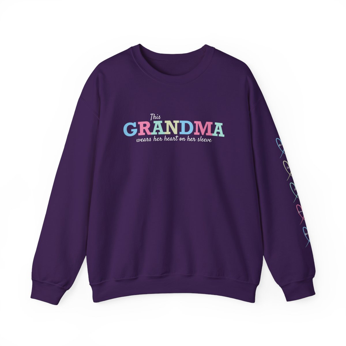 GRANDMA Sweatshirt | Personalized Names + Heart on Sleeve