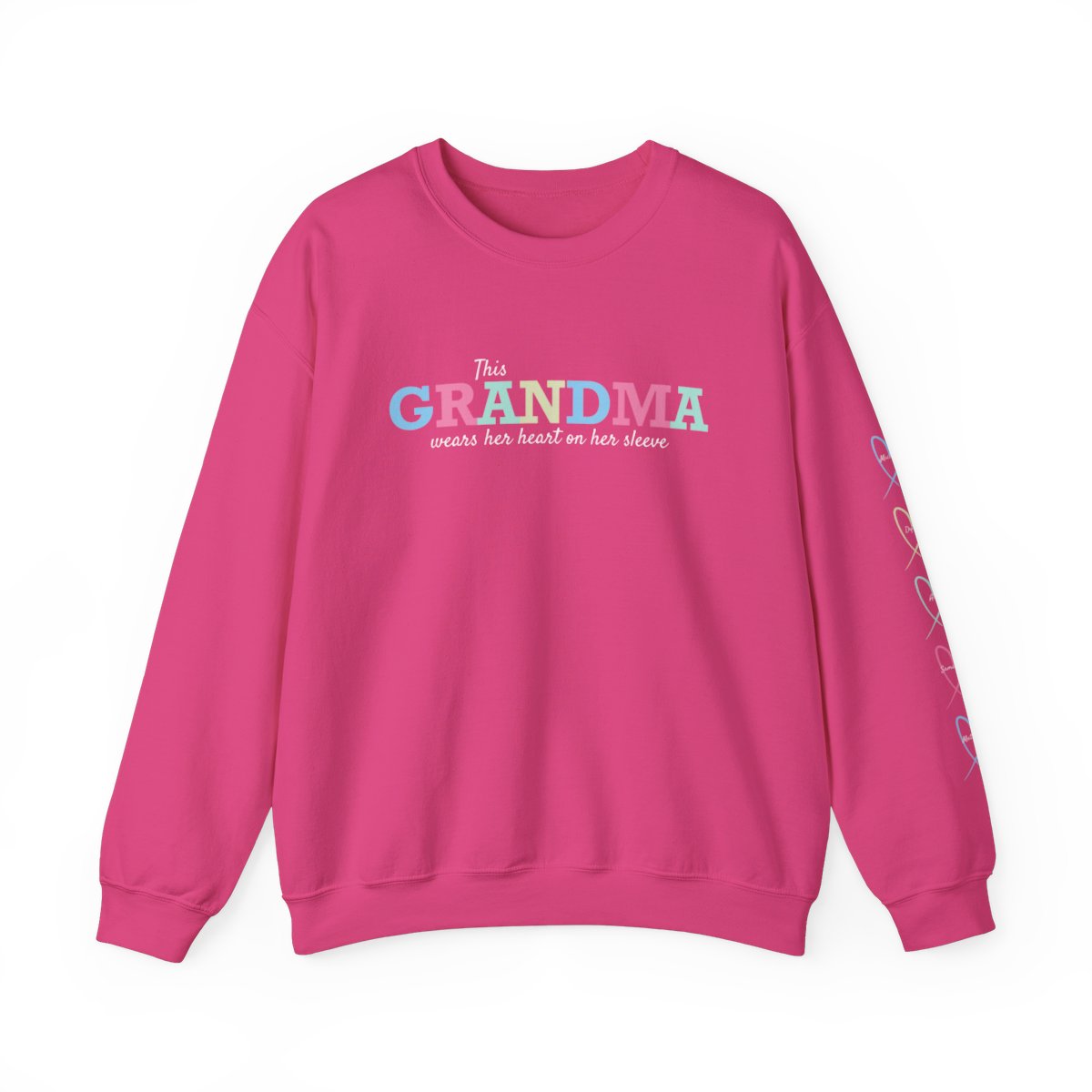 GRANDMA Sweatshirt | Personalized Names + Heart on Sleeve