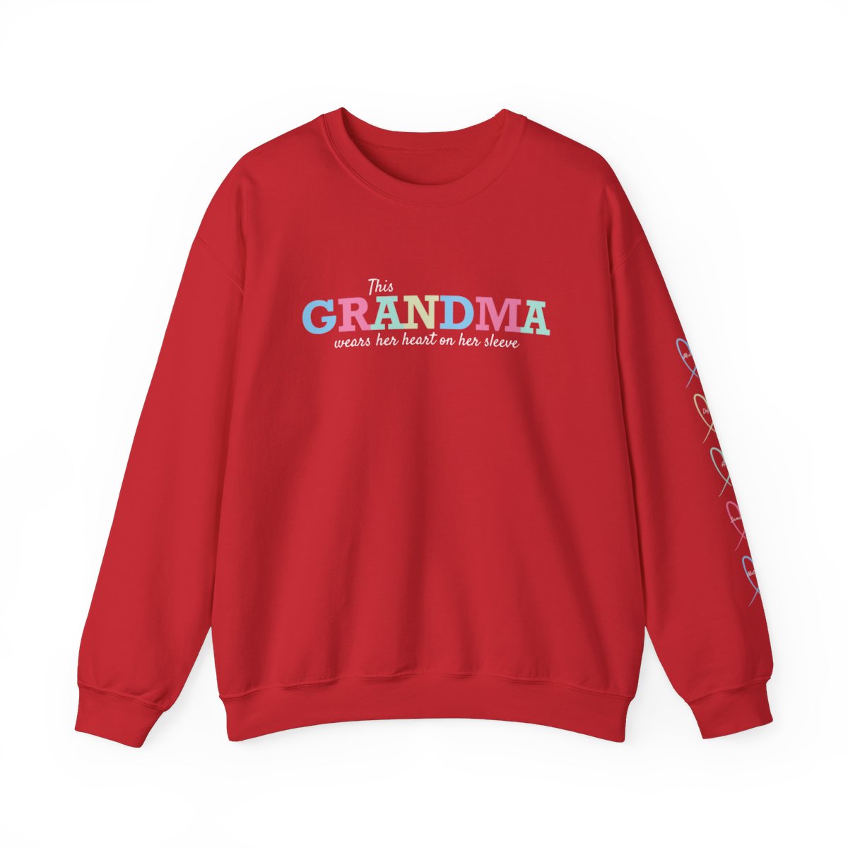 GRANDMA Sweatshirt | Personalized Names + Heart on Sleeve