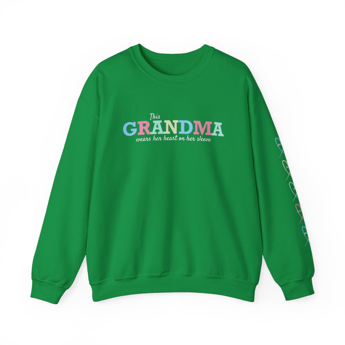 GRANDMA Sweatshirt | Personalized Names + Heart on Sleeve