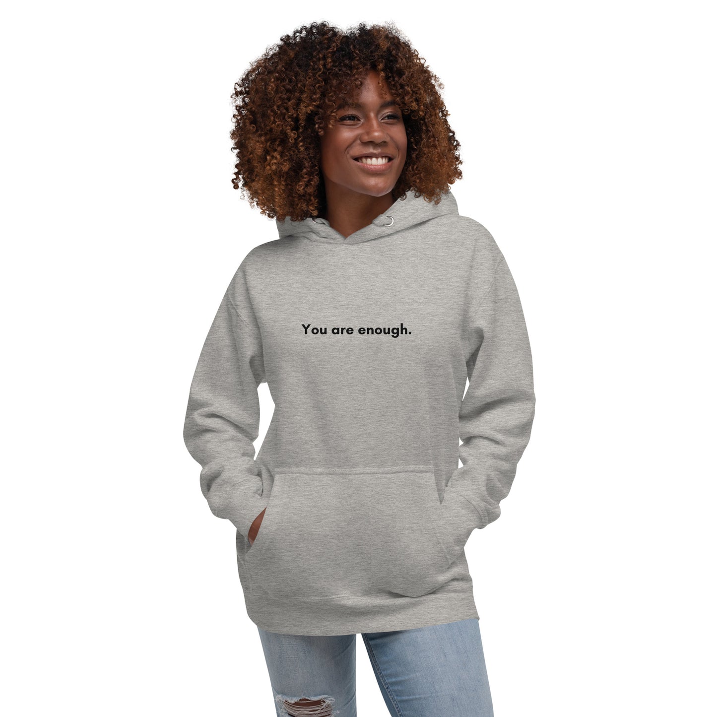 You are enough | Unisex Hoodie | Black letter