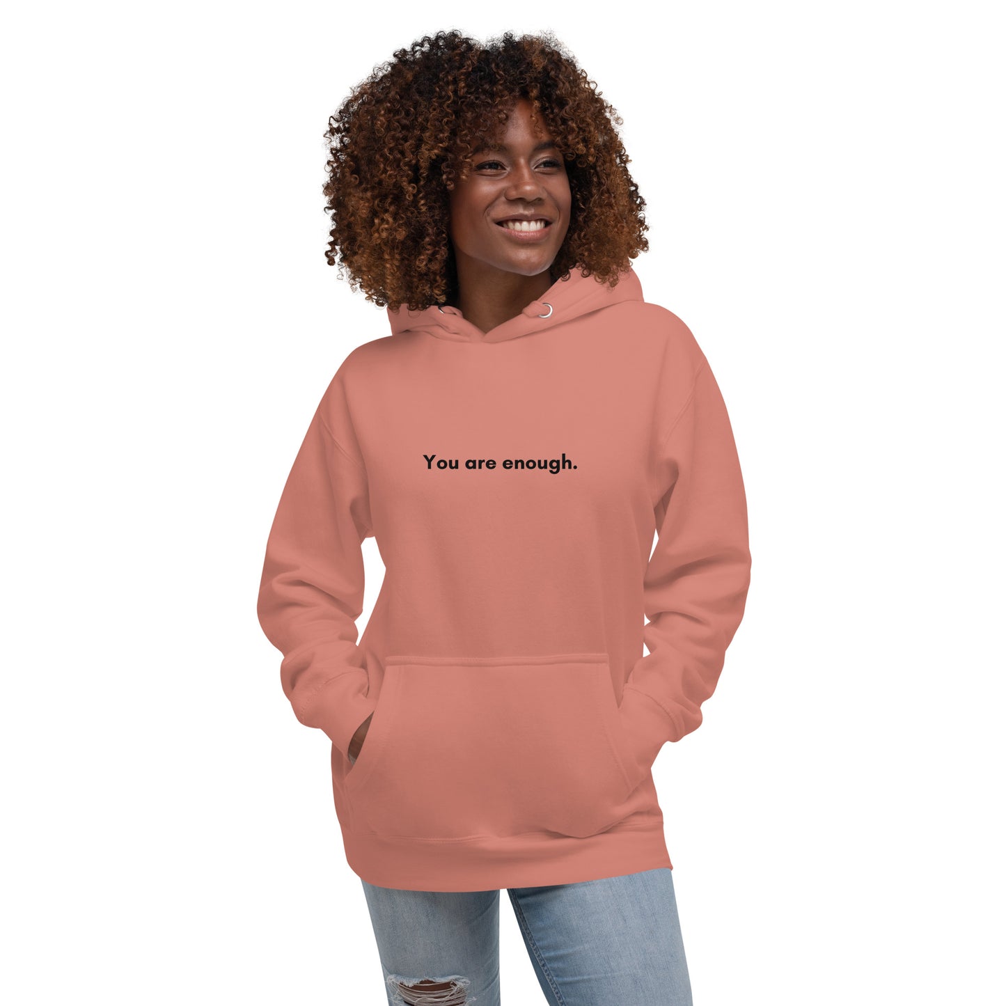 You are enough | Unisex Hoodie | Black letter