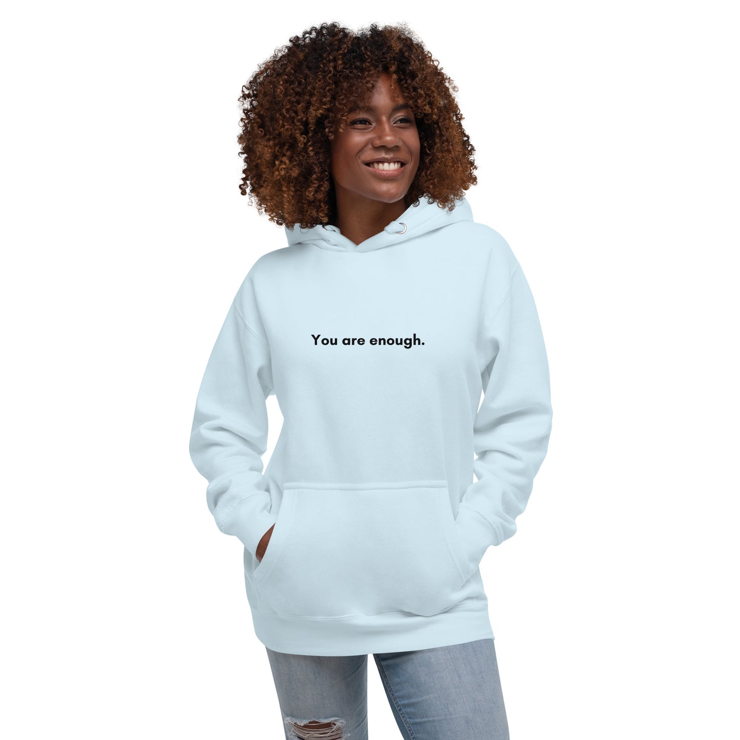 You are enough | Unisex Hoodie | Black letter