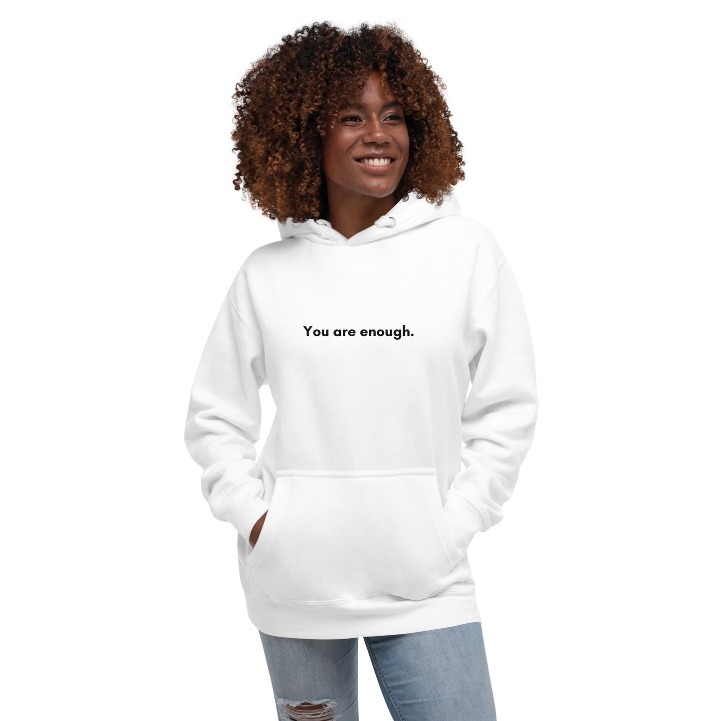 You are enough | Unisex Hoodie | Black letter